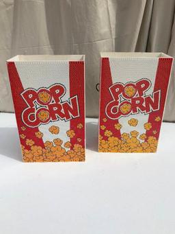 Movie Theater Popcorn Box Sconce Style Lights, Perforated Metal, 15" Tall