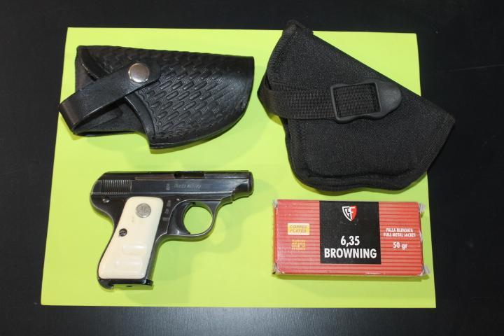 AG Soc. It Fili Galesi-Brescia Cal. 6.35 - .25 Cal. Pistol w/ 2 Holsters, Some Ammo