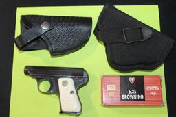 AG Soc. It Fili Galesi-Brescia Cal. 6.35 - .25 Cal. Pistol w/ 2 Holsters, Some Ammo