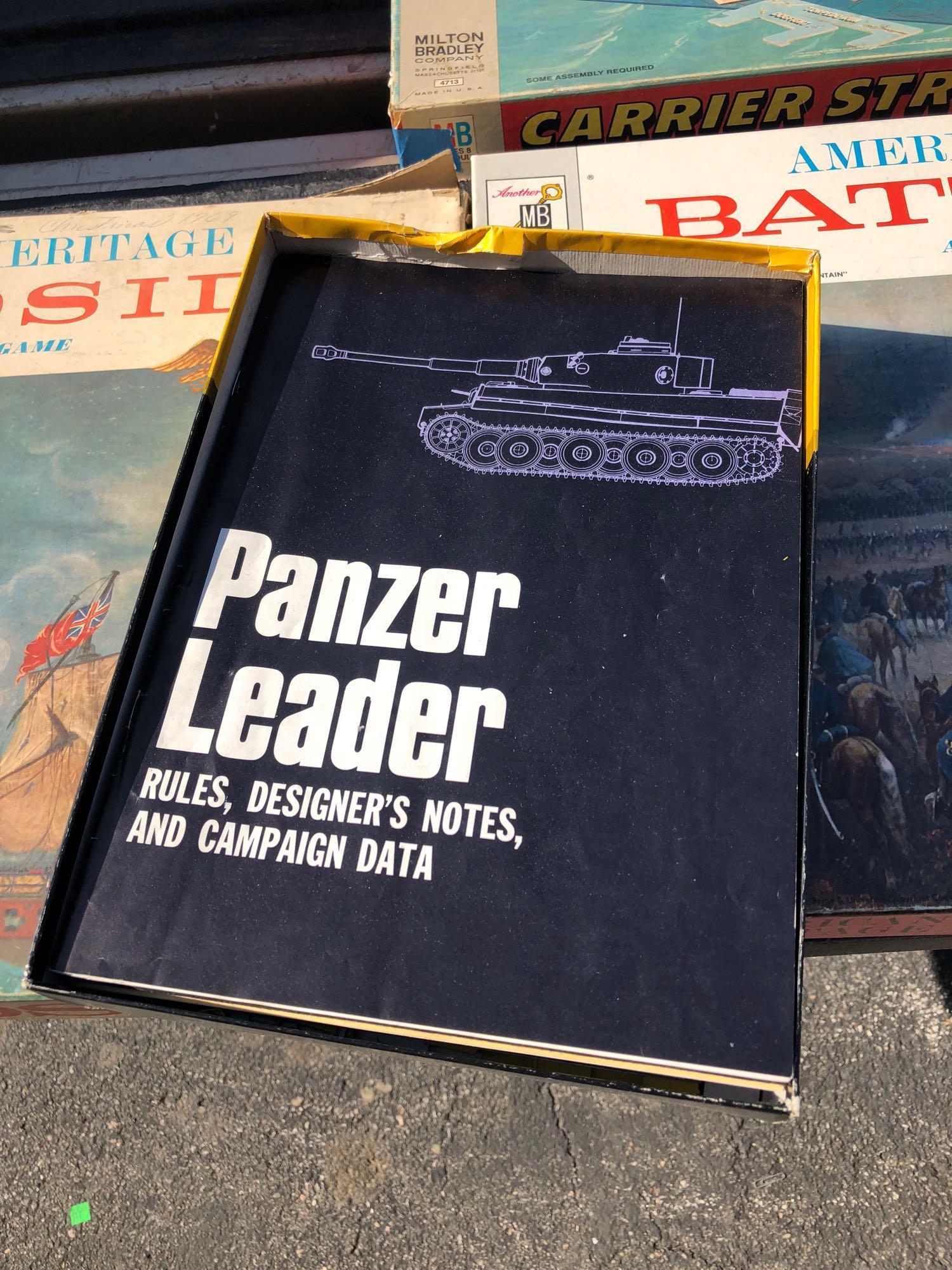 Lot of 4 Vintage Military Board Games, Carrier Strike, Panzer Leader, Broadside, Battle-Cry