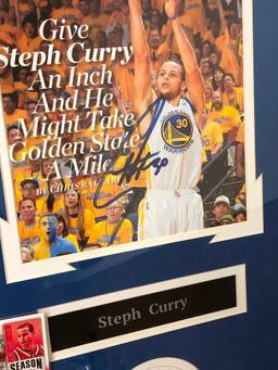 Signed Steph Curry Framed Sports Illustrated w/ COA