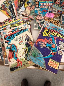 45 Vintage Comic Books - Superman, Spiderman, Thor, Capt?n America & Others
