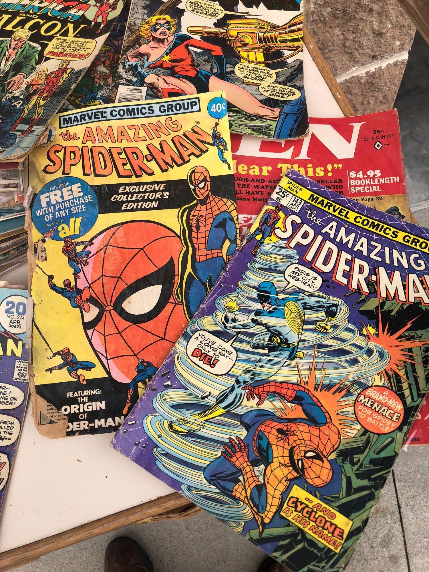 45 Vintage Comic Books - Superman, Spiderman, Thor, Capt?n America & Others