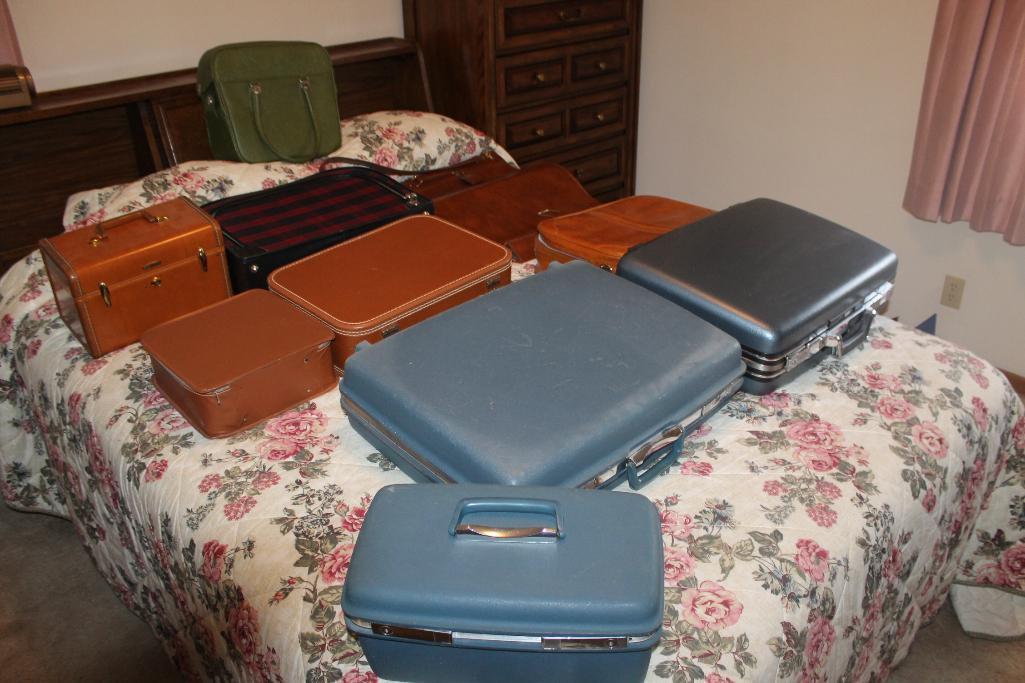 Large Group of Vintage Luggage