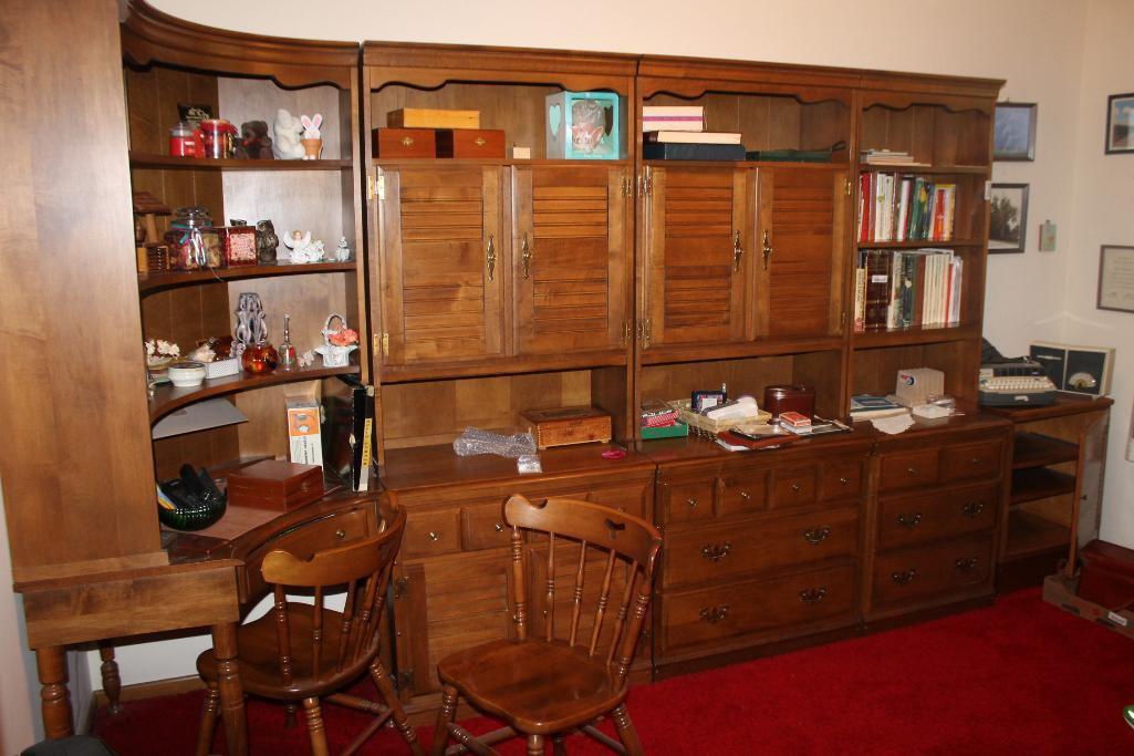 Heywood Wakefield 4 Piece Vintage Office Set, 2 Chairs