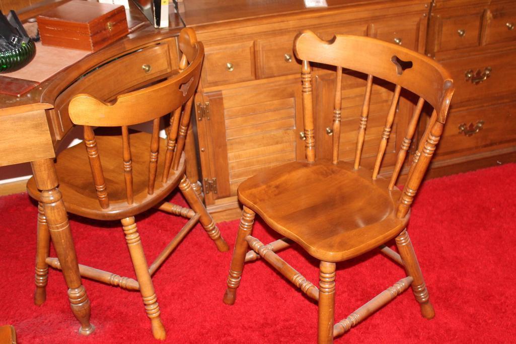 Heywood Wakefield 4 Piece Vintage Office Set, 2 Chairs