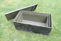 Vintage Metal Nesting Storage Totes/Boxes, Set of 3 w/ Lids