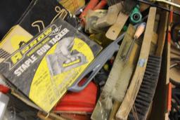 Group of Tools, Trouble Lights, Grease Guns, Staplers, Brushes, Brooms & More