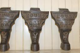 Lot of 4 Round Oak Cast Iron Wood Burning Stove Legs