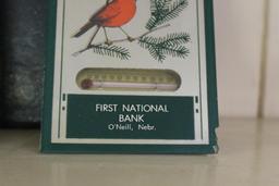 Lot of 3 Advertising Calendars or Thermometers, First National Bank Omaha O'neil