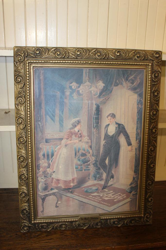 The Maid's Dilemma 1906 Schlitz Beer Framed Print, 25in x 19in