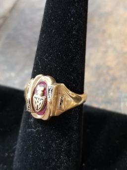 Vintage 1973 10k Gold Class Ring w/ Gemstone - 5.4 Grams