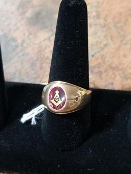 10k Gold Masonic Ring - 4.5 Grams