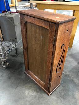 Antique Oak Cabinet 28.5" x 17.5" x 7.5"