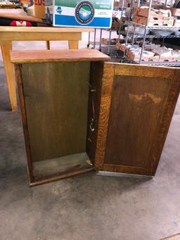 Antique Oak Cabinet 28.5" x 17.5" x 7.5"