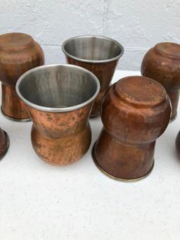 La Coppera Indian Copper / Stainless 12oz Drink Tumblers, Lot of 8