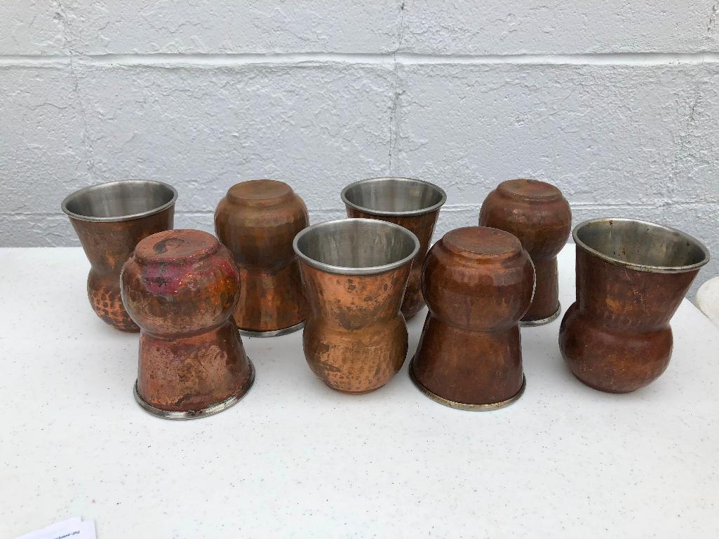 La Coppera Indian Copper / Stainless 12oz Drink Tumblers, Lot of 8