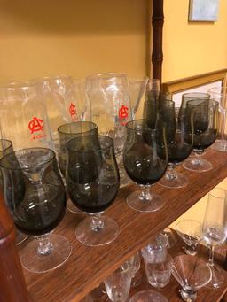 Lots of Drinking Glasses, Including Bohemian Caf? Water Cups, Stand Not Included