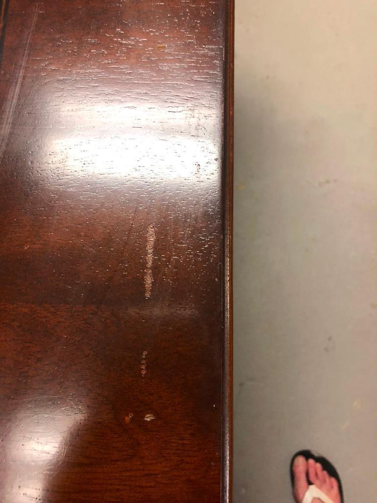 Clawfoot Solid Wood Table with Nice Detail, 44" wide X 72" long, Surface Scratches and Dings