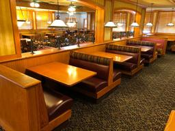 Bank of Booths - 2 Doubles, 4 Singles (36"Wx48"H), 4 Wallmount Booth Tables 29.5"x48"