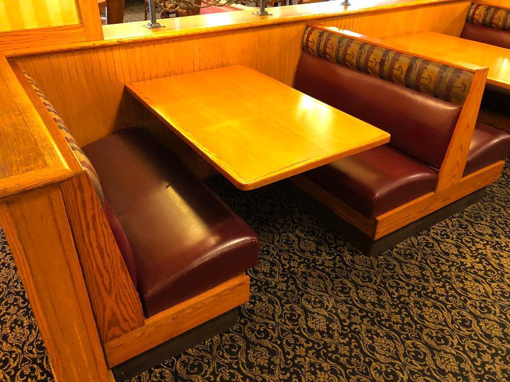 Bank of Booths - 2 Doubles, 4 Singles (36"Wx48"H), 4 Wallmount Booth Tables 29.5"x48"