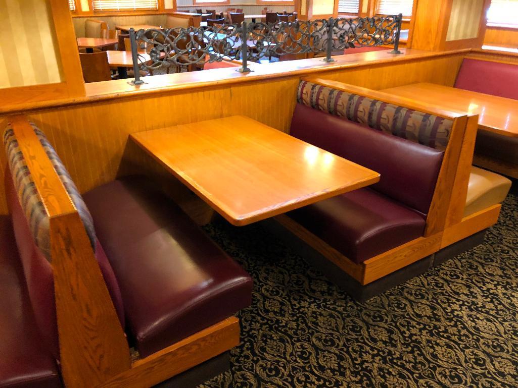 Bank of Booths - 2 Doubles, 4 Singles (36"Wx48"H), 4 Wallmount Booth Tables 29.5"x48"