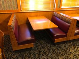 Bank of Booths - 3 Doubles, 2 Singles (36"Wx48"H), 4 Wallmount Booth Tables 29.5"x48"