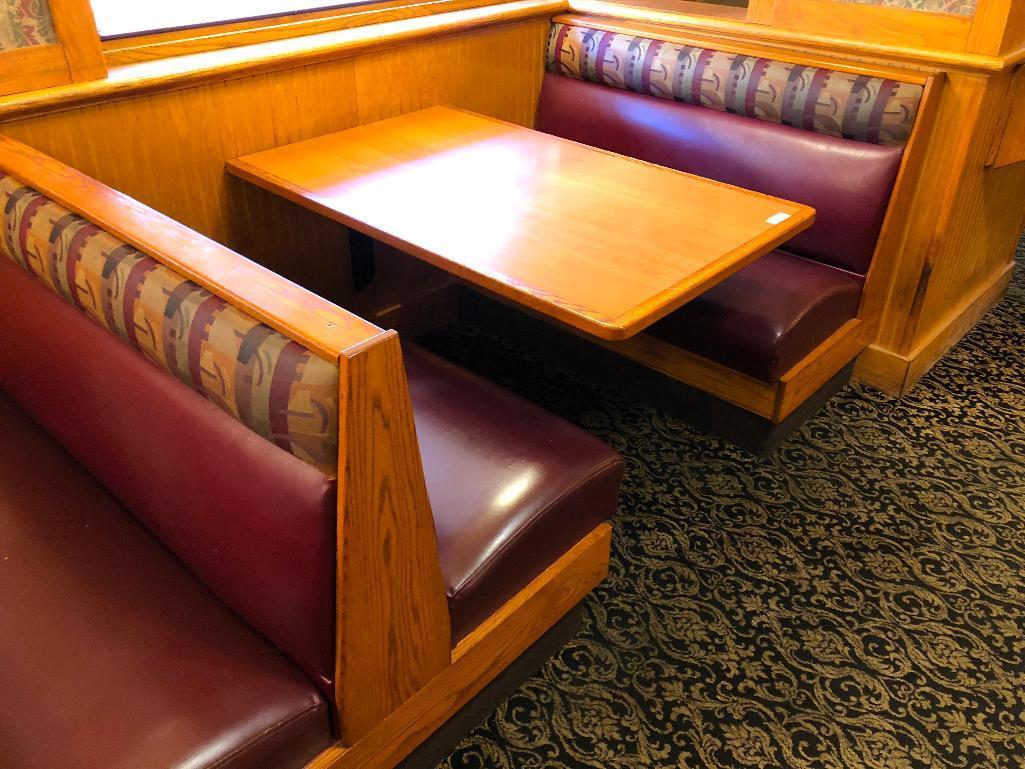 Bank of Booths - 3 Doubles, 2 Singles (36"Wx48"H), 4 Wallmount Booth Tables 29.5"x48"