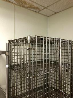 Wire Locking Liquor Cage on Caster 26"x38"x72"