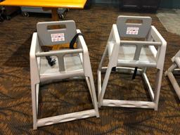 Lot of Two CSL Grey Stackable Plastic High Chair