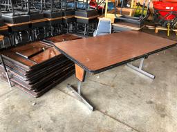 Lot of 8 Folding Cafeteria Tables, 6ft x 3ft