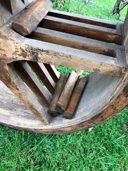 Antique Wooden Pulley, 42in. Diameter, 12in Wide