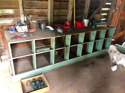 Old Hardware Store Bulk Bin Cabinet, Primitive, 114in x 26in deep x 34in high