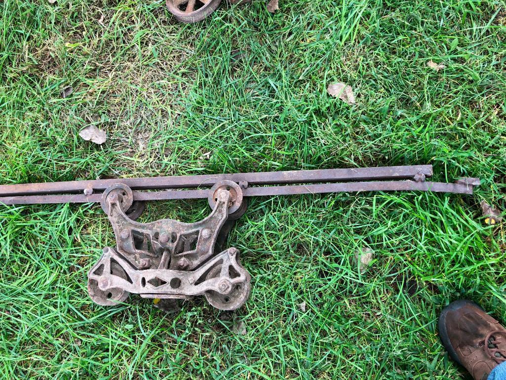 Cast Iron Hay Trolly w/ Rails