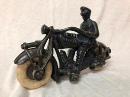 Hubley Champion Cast Iron Motorcycle with Rider