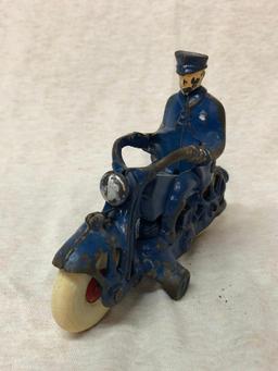 Cast Iron Motorcycle with Rider