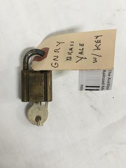 GNRY Brass Yale Lock w Key