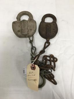 Lot of 2 NP Switch Railroad Padlocks Locks