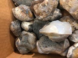 Large Box of Montana Moss Agate from the Yellowstone River