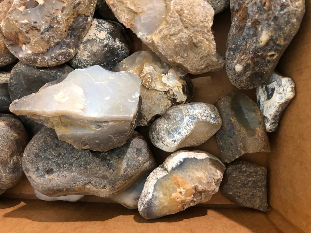 Large Box of Montana Moss Agate from the Yellowstone River