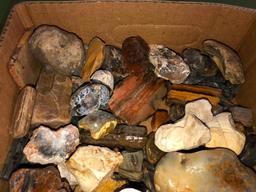 Large Box of Misc. Agates, Pyrite, Polished Geodes & Agates, Obsidian, Fire Agate, Tiger Eye, Misc.