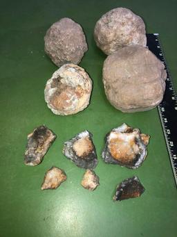Large Geodes and Thunder Eggs & Fragments, 10 Pieces