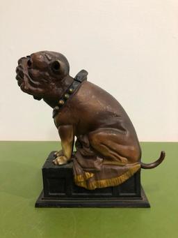 Bull Dog Bank, Cast Iron Mechanical Bank, Book of Knowledge