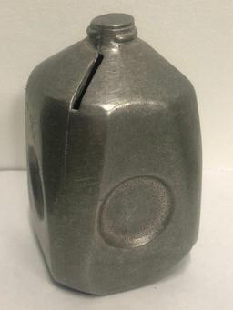 Reiter Milk 4.5in Milk Jug Metal Still Bank, Figural, no. 304 of 1200