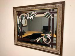 Framed Picture, Metal Coat Rack, Mirror