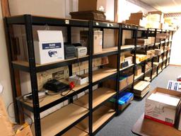 Lot of 13 Metal Shelving Units, Each: 72in x 36in x 15in