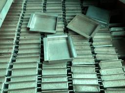 Stainless Steel Lot, Pallet of Trays, Inserts, Small Trays and Shelf, Drain, Misc.