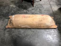 Primitive Hand Carved Wooden Tub or Bowl, Approx. 46in x 15in