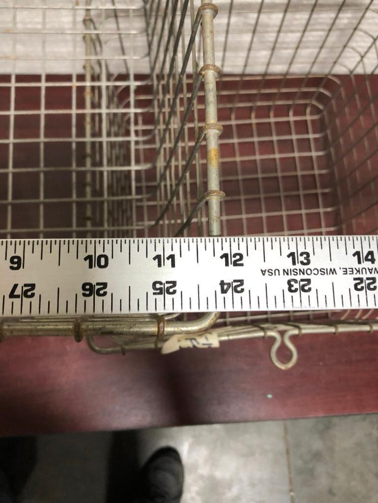 Lot of 3 Wire Baskets w/ Number Tags on them. 12in x 12in x 8in