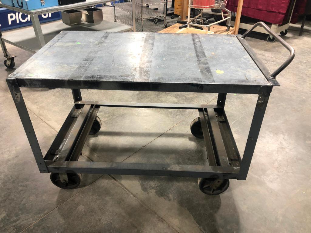 HD Steel Industrial Rolling Utility Cart, 30in x 50in x 34in High